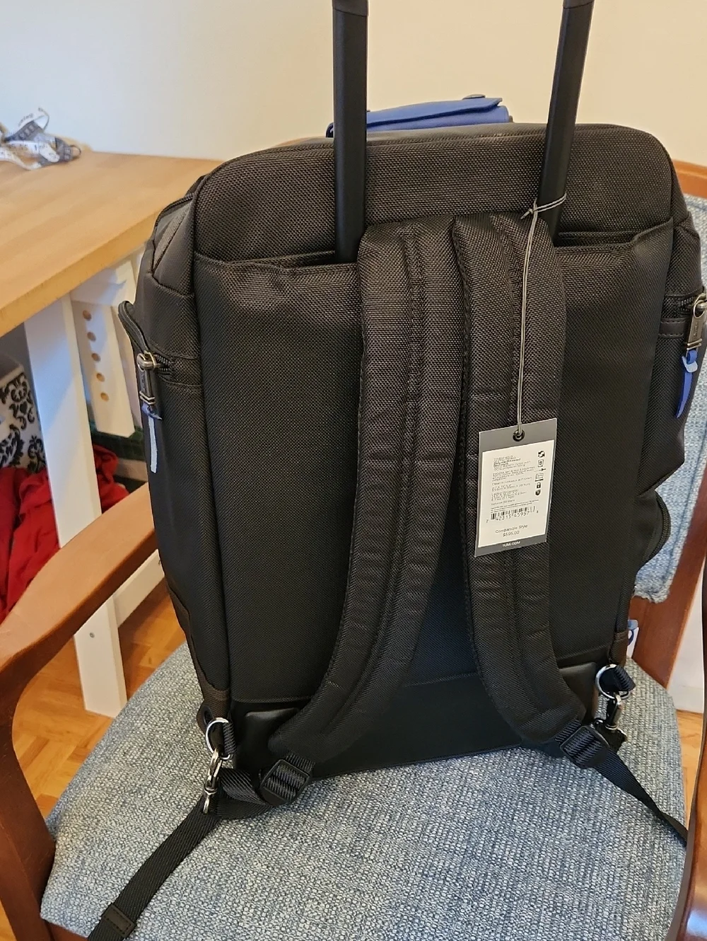 NWT TUMI Delante Black and Blue Men's Carryon Backpack